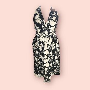 Elegant Black and White Floral Dress